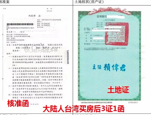 核準函，臺灣土地產權證